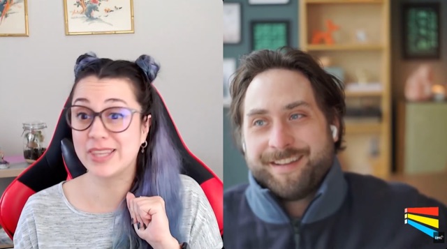 Tyler Einberger and Sam Torres on a video call